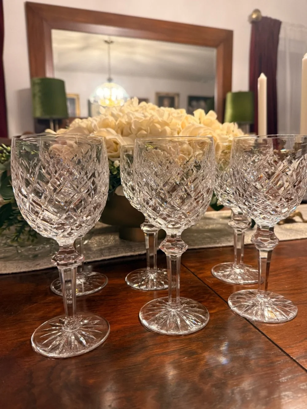 Vintage Waterford (6)-Powerscourt pattern Wine Goblets-Excellent Condition